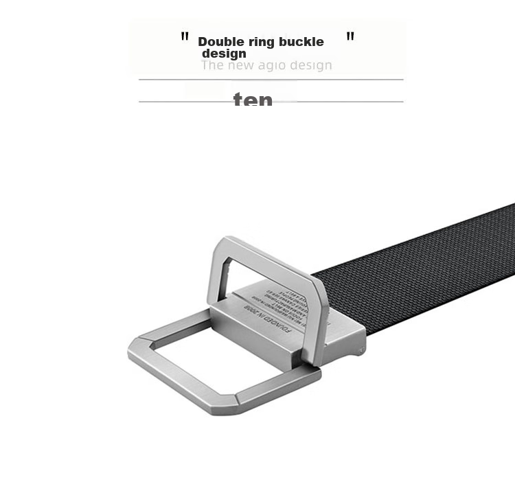 HALFEEL Men's Canvas Double-Ring Buckle Belt, Elastic Waistband for Outdoor Activities, Suitable for Young Men And Students, Military Training Pants Belt, Gift Idea 9