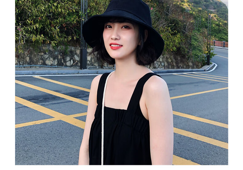 XUEXIMAN Solid Color Fisherman Hat Women Korean Style Versatile Japanese Sun Protection Sunshade Bucket Hat Slim Face Bare Face Hat 10