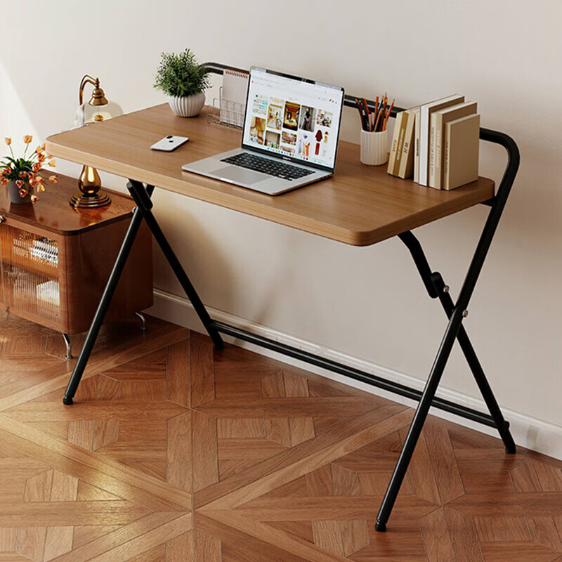 Huanaxin Folding Computer Desk, Home Study Desk, Bedroom Writing And Office Simple Table, BGZ812 Walnut, 80cm