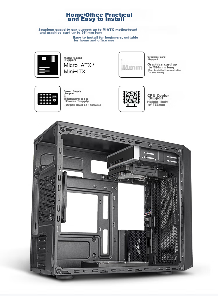 Silverstone ML11 Slim MATX Tower Case (Supports Vertical Or Horizontal Placement, Compatible with TFX Power Supply, Slim Optical Drive) 1