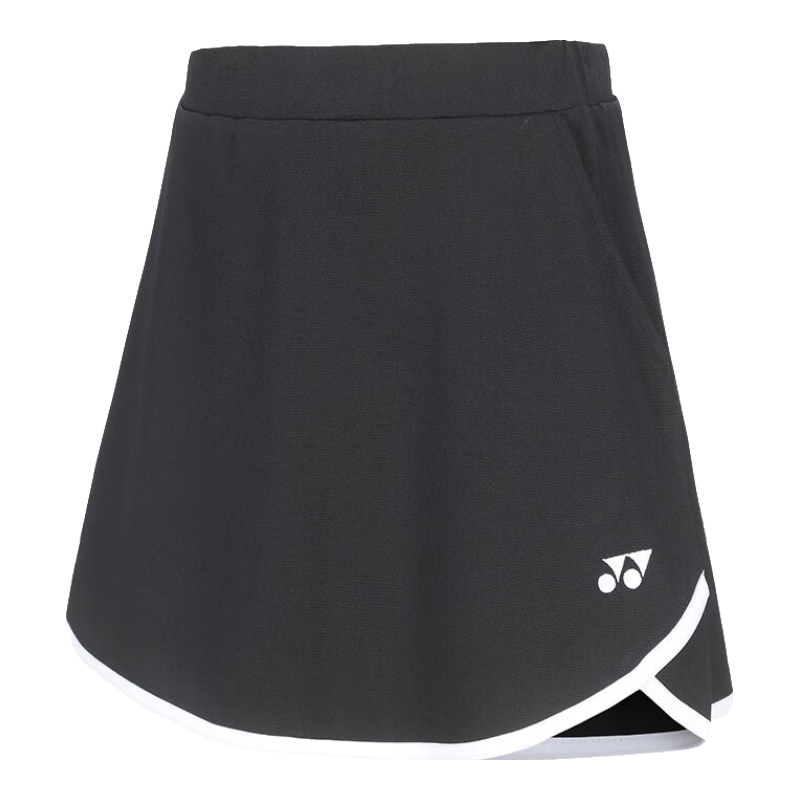 YONEX Badminton Dress, Sweat-Absorbing, Comfortable, Cool-Feeling, Fashionable Sports Skirt, 220184BCR, Black, Size O