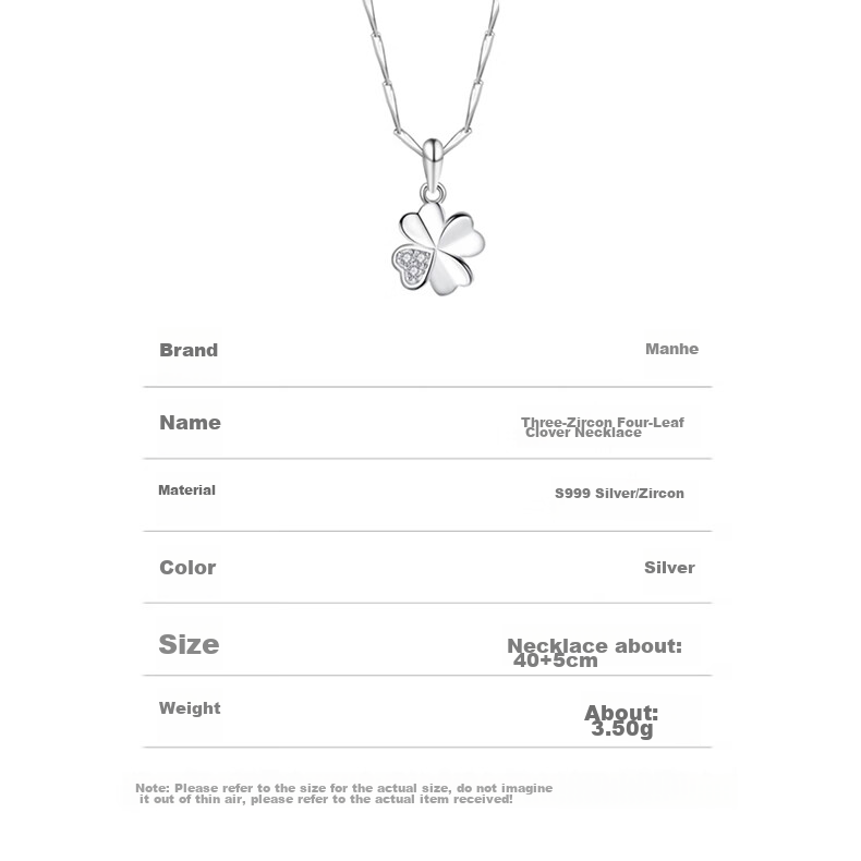 MANHE S999 Sterling Silver Four-Leaf Clover Necklace for Women, 2026 New Light Luxury High-End Birthday Gift for Girlfriend 12