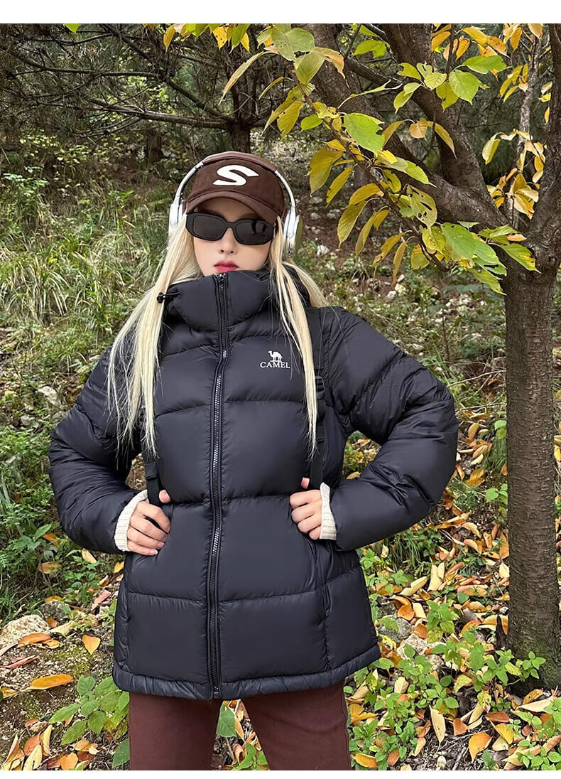 CAMEL Outdoor down Jacket, 600 Fill Power, New Short Style for Men And Women, Thick Puffer Coat 3