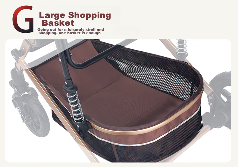 ANGI BABY Stroller, Reclining And Foldable, High Landscape View, Reversible, Shock-Absorbing Pushchair 18