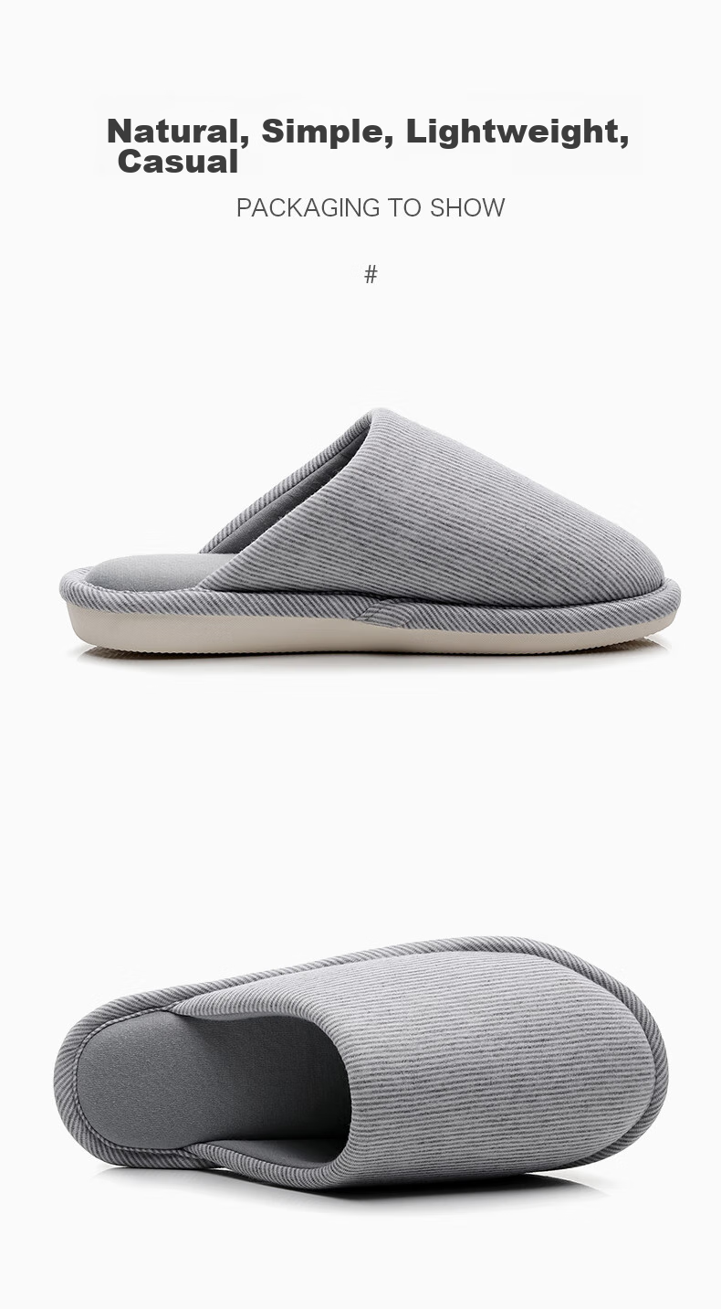 GUOLUOFEI Non-Stick High-Quality Couple Slippers Spring Autumn Indoor Non-Slip Thick-Soled Cotton Slippers for Men And Women Winter Seaso 9