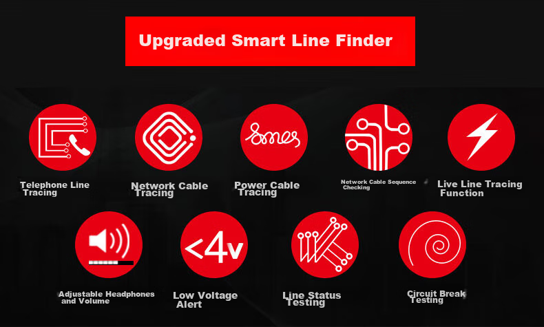 Jingmingshu NF-8200 Cable Tester, Wire Tracker, Line Finder, Cable Locator, Network Tester, Cable Tracer, Line Tracker, Military Line Finder 3