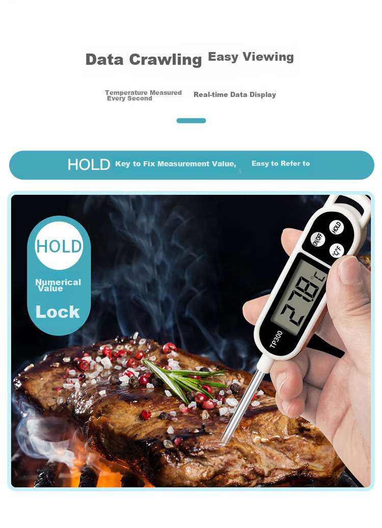 Baoshi Thermometer Probe Kitchen Baking Baby Milk Water Temperature Gauge Stainless Steel Automatic Power-Off Food Oil Thermometer 7