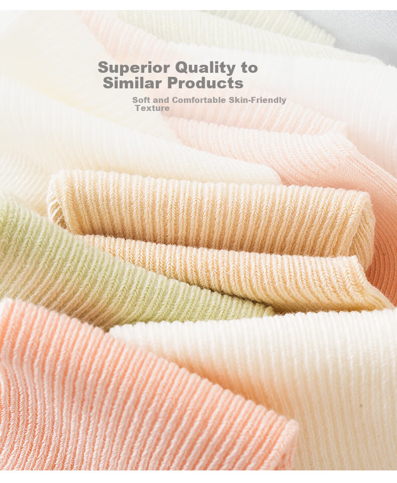 Wuduomian 6 Pairs of Baby Socks, Spring And Summer Infant Socks, Class A Children's Cotton Socks, Breathable Seamless Mid-Calf Socks with Ear Loops 4