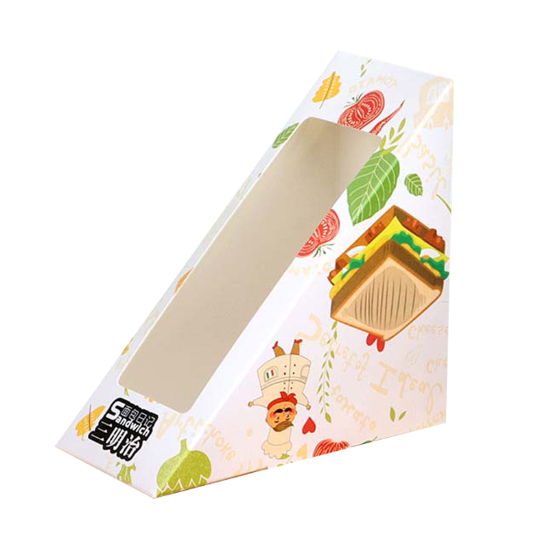 Edo Sandwich Packaging Box, Triangular Window Design for Easy Viewing, Portable Takeout Bento Box [30 Pieces]