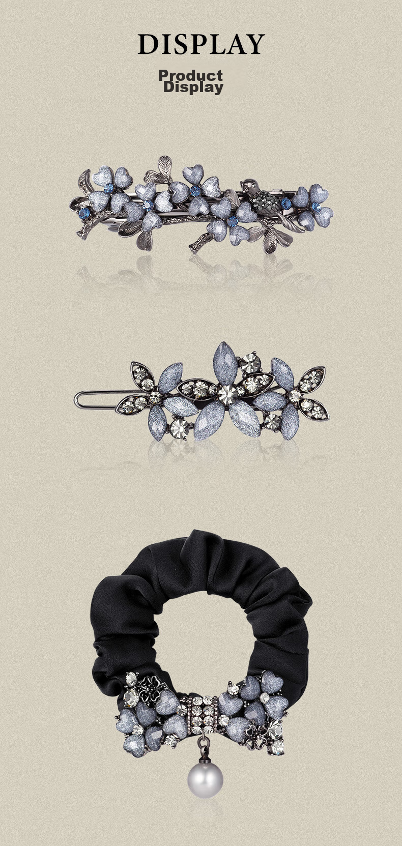 Cercoo Goddess Festival Gift, Xuancao Flower Gift Box, Hair Accessories, Hair Ties, Hair Clips, Side Clips Gift Set 5