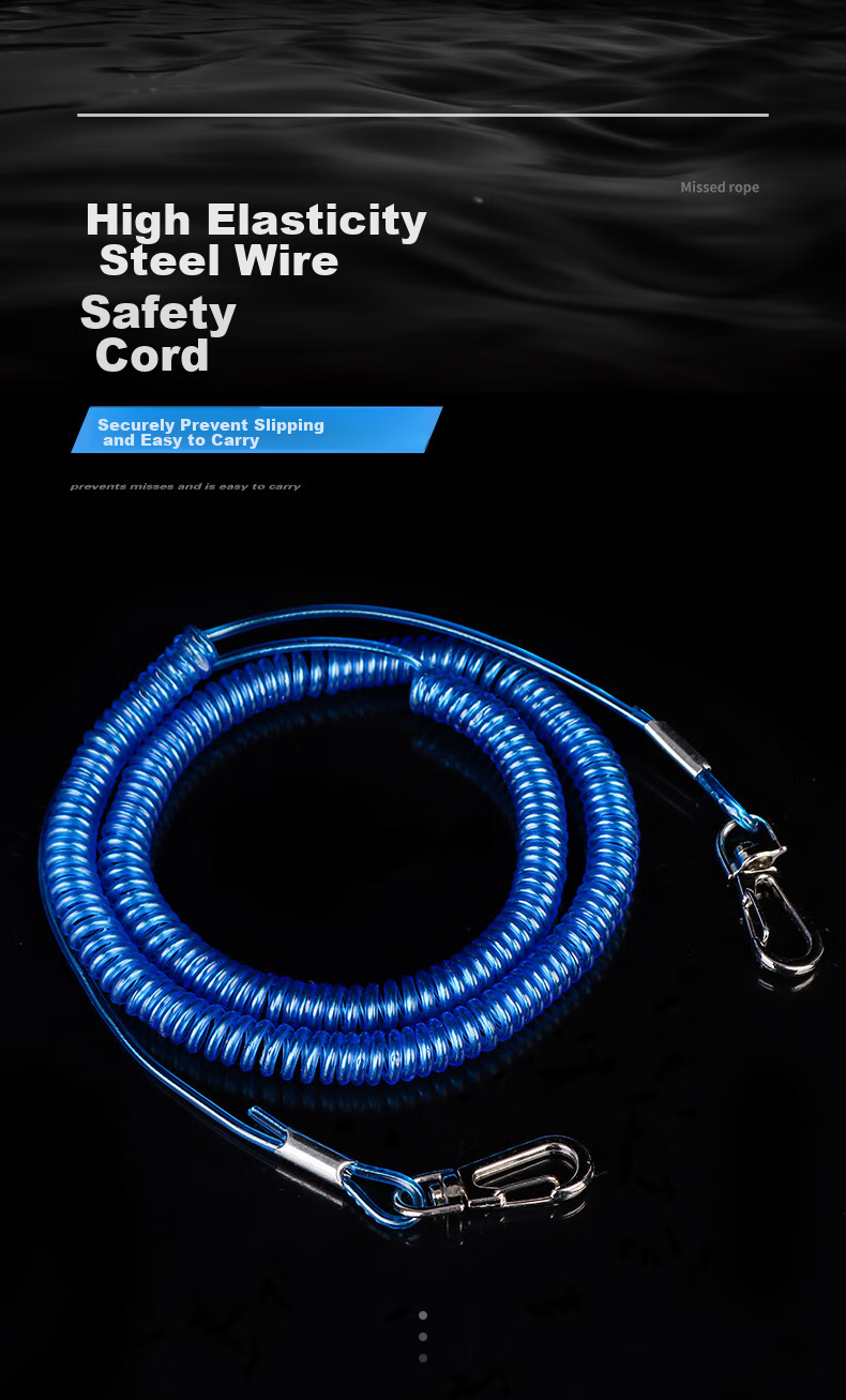 Xionghuo Fishing Line with Retractable Steel Wire, 5m Long, Automatic Rod Protection, Thickened Buckle, Large Hook, Anti-Slip Rope 1