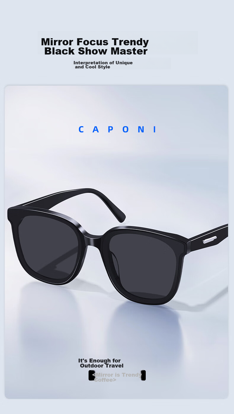 CAPONI Polarized GM Sunglasses for Women And Men, Slimming Effect, UV Protection, Sun Protection, Driving Glasses, High Definition, Premium Feel 10
