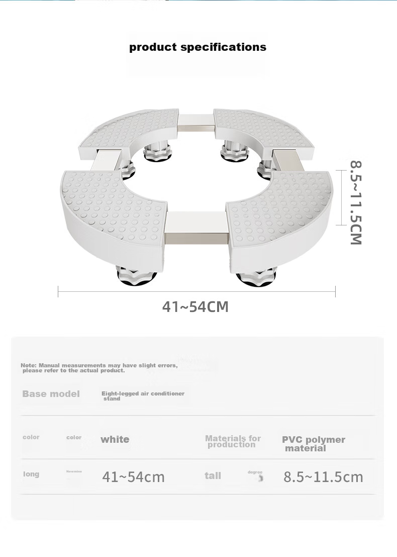 Beishi Cabinet-Style Cylindrical Air Conditioner Base Support Bracket, Suitable for Midea, Gree, TCL, Kelon, Zhigao, Haier, Aux, Etc. Inverter Air Conditioner Foot Pad Flower Pot Holder with 8 Large Feet 18