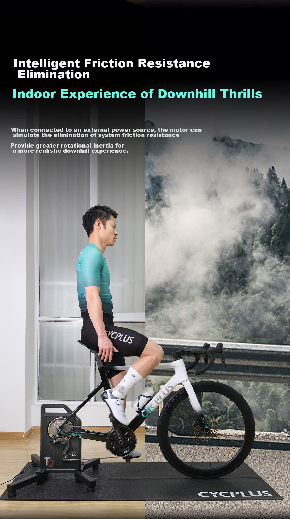 CYCPLUS Fitness [National Team Edition] T2 Intelligent Direct-Drive Cycling Trainer, Indoor Road Bike Power Training Stand, Practice Statio 13