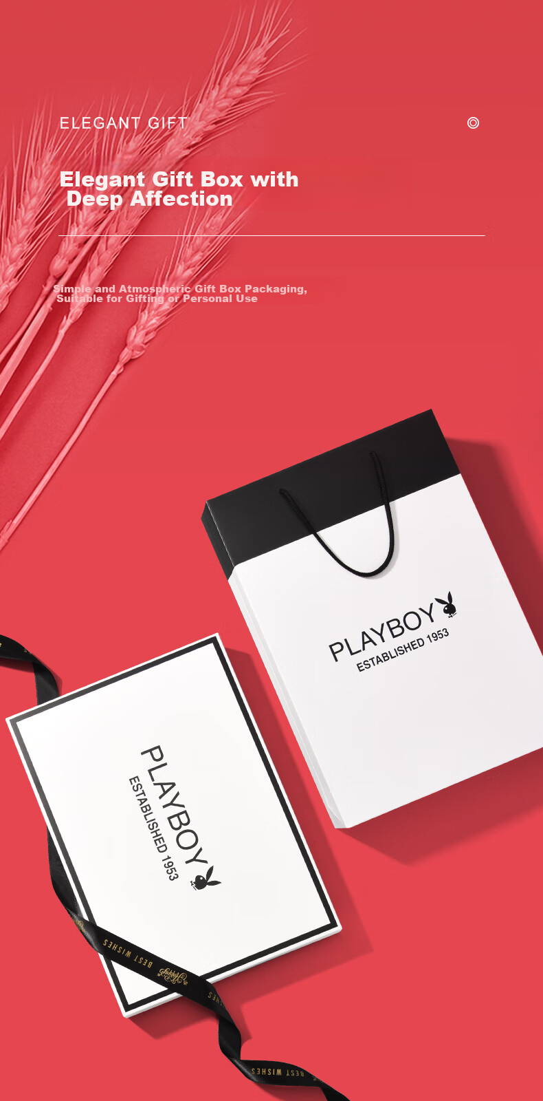 PLAYBOY Men's Autumn Winter Outdoor Warm Thick Scarf Birthday Gift for Husband Father Gift Box Set 4