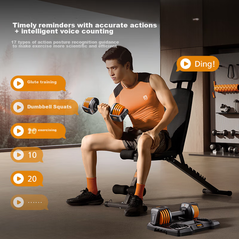 Feilipu Adjustable Smart Dumbbell Set for Men's Home Fitness Workout And Strength Training Equipment, Model 5301, 1 Pair