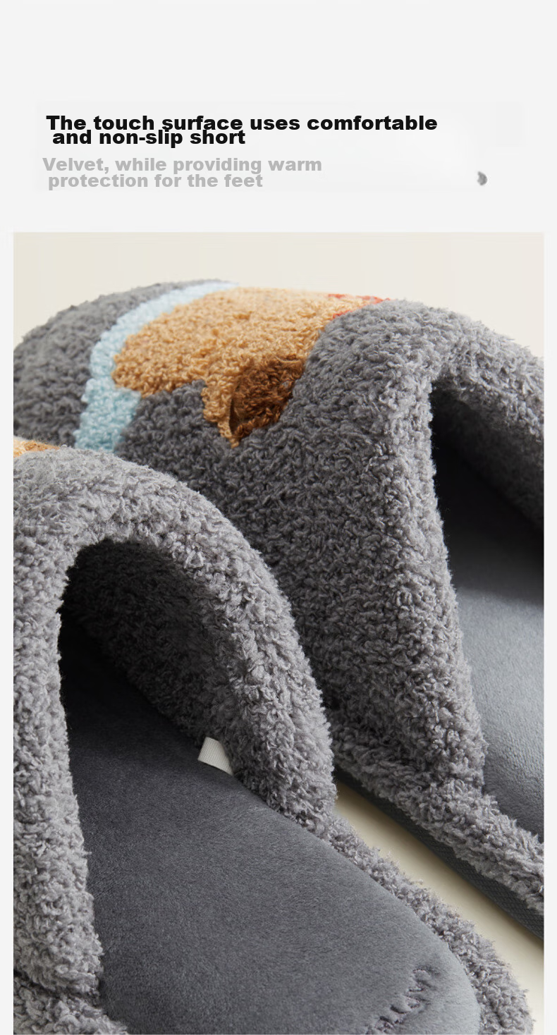 Bananain [Wang Yibo's Choice], Fluffy 520H Zoo-Themed Slippers, Unisex, Warm, Antibacterial, Odor-Resistant, for Autumn And Winter 10