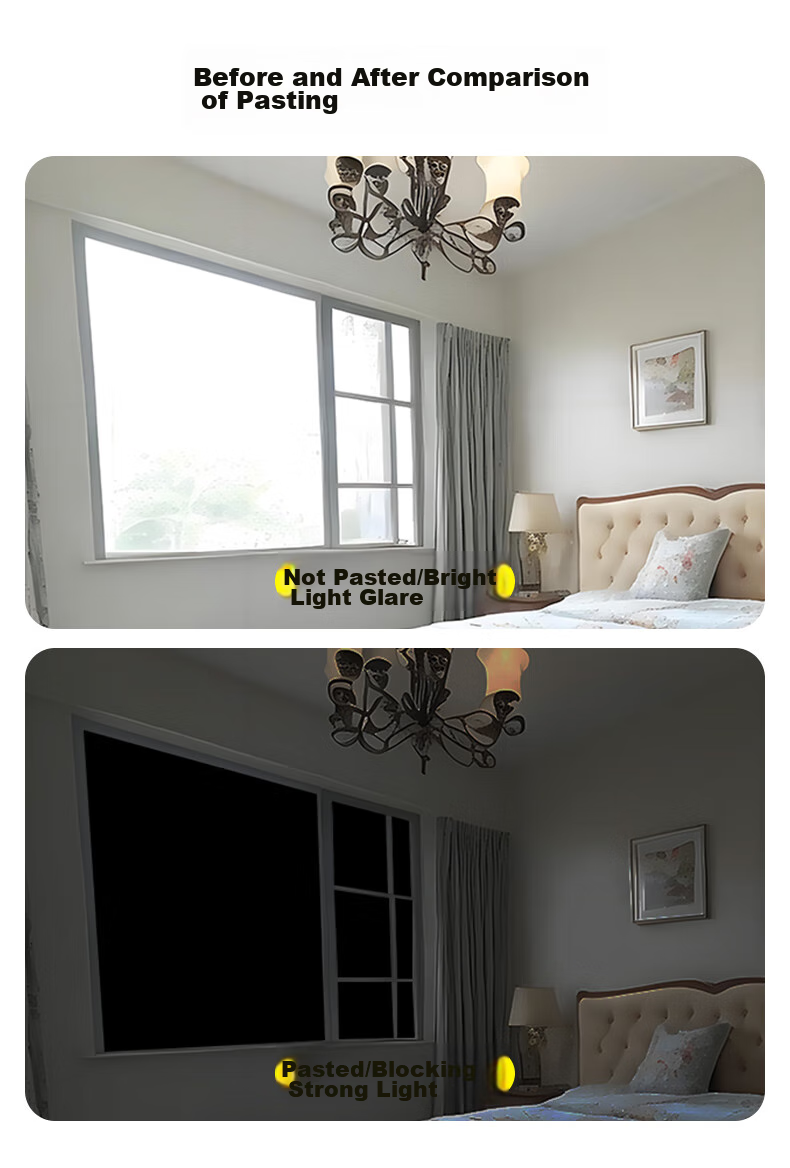 Mileqi Opaque Window And Door Glass Sticker, Light-Blocking, Heat Insulating, Anti-Peeping Sticker, Black, 50mm Wide, 20m Long [1 Roll] 8