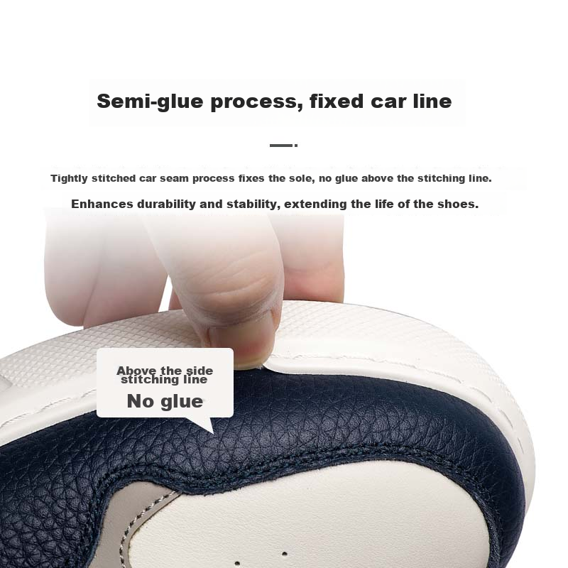 Goldlion Men's Shoes, Casual Sneakers, Lightweight And Comfortable, Classic Versatile Skateboard Shoes, G557430575LBE, White And Blue, Size 39