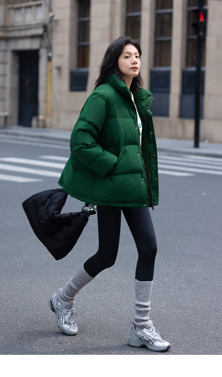 Dme [Light Warm Winter] Vintage Stand Collar 90% Duck Down Jacket for Petite Women, Warm Coat for Winter 24