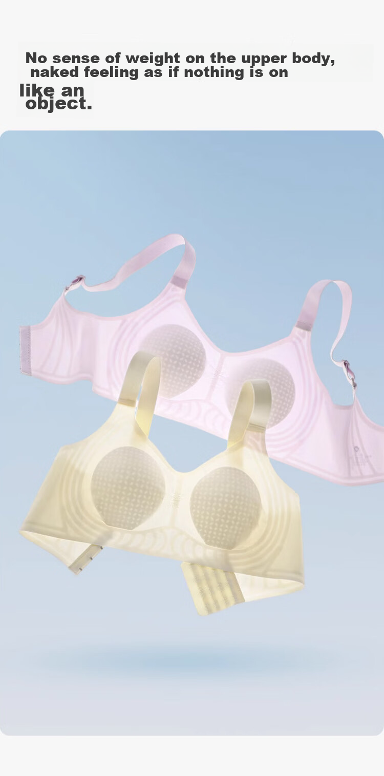 XUEXIMAN Women's Ice Silk Seamless Bra, Thin Summer Style, Wireless, Push-Up, Anti-Sagging, Sexy Brassiere, Foundation Liquid Skin Color 12