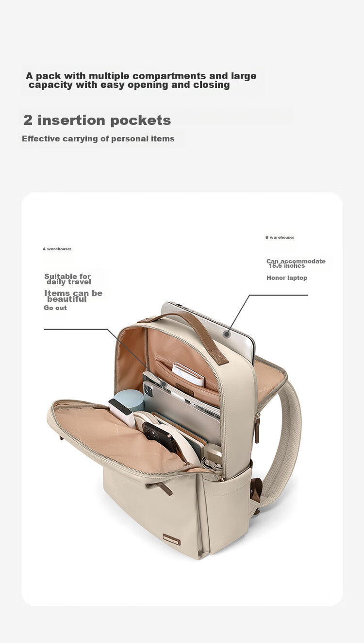 GOLF Backpack for Women, Laptop Bag 15.6-Inch Notebook Business Travel Backpack College Student Schoolbag Commuter 7