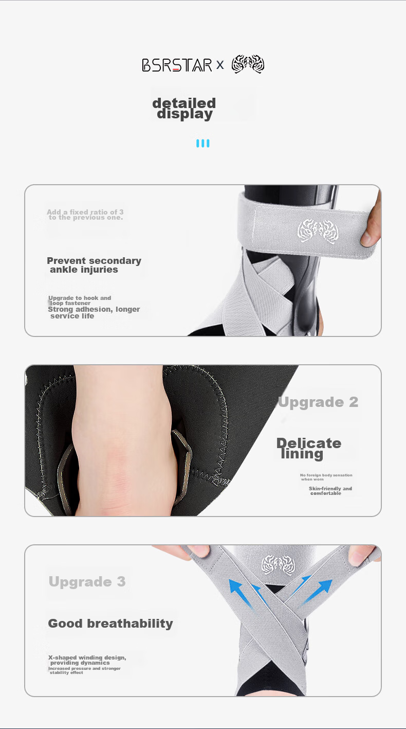 Bestray 5D Ankle Brace, Joint Fixation Support, Post-Injury Recovery Boot, Ankle Protector, Basketball Sprain Rehabilitation, Anti-Sprain Ankle Support 10