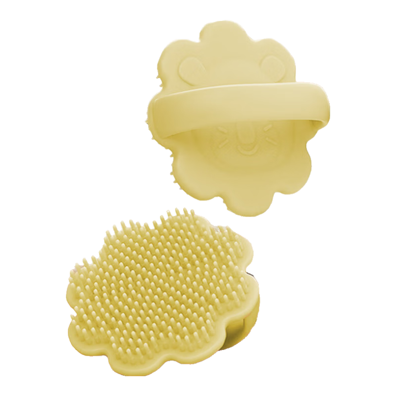 DOCTOR MA Baby Shampoo Brush, Silicone Comb, Infant Head Cleaning Tool, Bathing And Hair Massage Tool, Yellow
