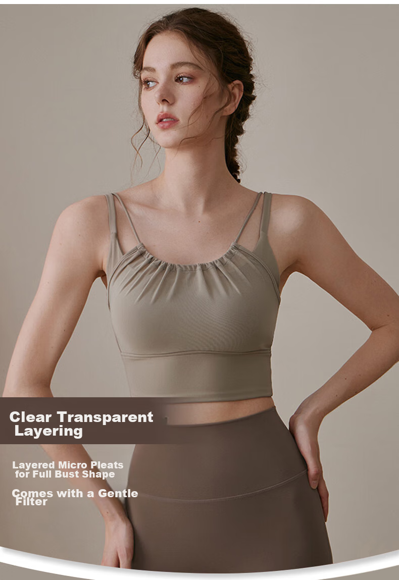 XUEXIMAN Sports Bra for Women, Shock-Absorbing Running Yoga Vest, Anti-Sagging High-Intensity Zipper Fitness Bra 4