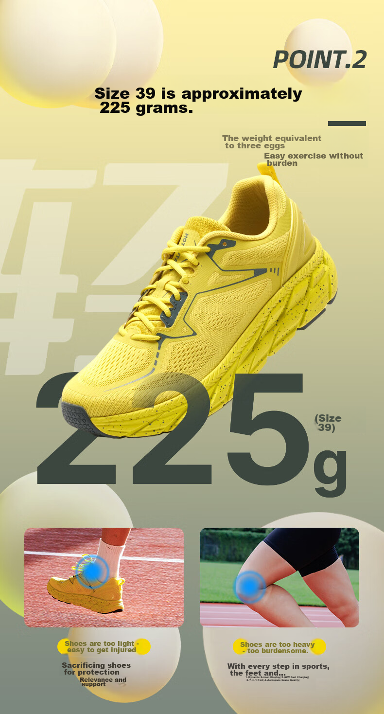 Huwaitegong R11 Shock-Absorbing Running Shoes, Jogging Shoes, Cushioned Breathable Aerobics Jump Rope Shoes, Lightweight Sports Shoes for Men And Women, Black And Gold, Size 42 4