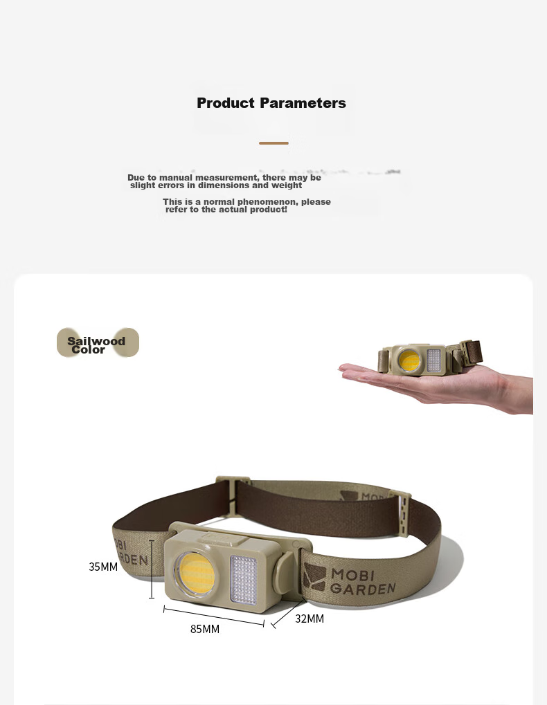MOBIGARDEN NX23673010 Zero Degree Headlamp Adjustable Rechargeable Outdoor Camping Fishing Headlight Night Black 15