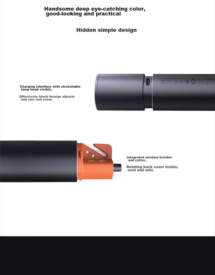 MIJIA Multi-Functional High-Intensity Flashlight Compatible with SU7 Xiaomi Car, Powerful Flashlight, Window Breaker, Safety Hammer 10