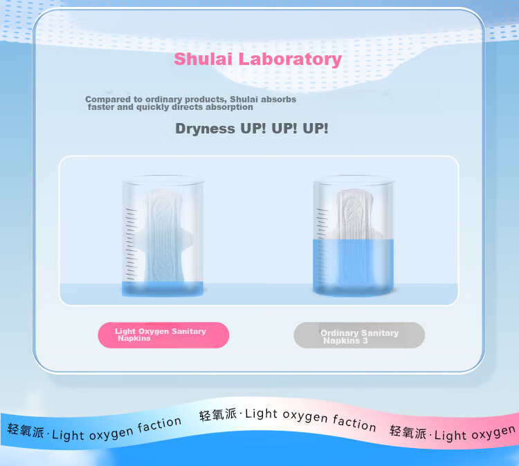 Shulai Ultra-Thin Sanitary Napkins Light Oxygen Day And Night Combination, 8 Packs 64 Pieces, Breathable Comfortable Menstrual Pads, Heavy Flow Quick Absorptio 10