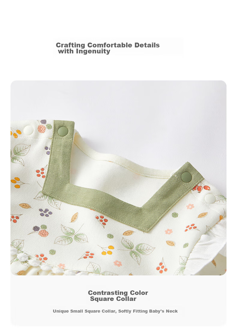 Wismorni Baby Girl Onesie, Infant 100-Day Bodysuit, Spring And Autumn Style, Adorable Princess Triangle Romper, Autumn Outfit 5