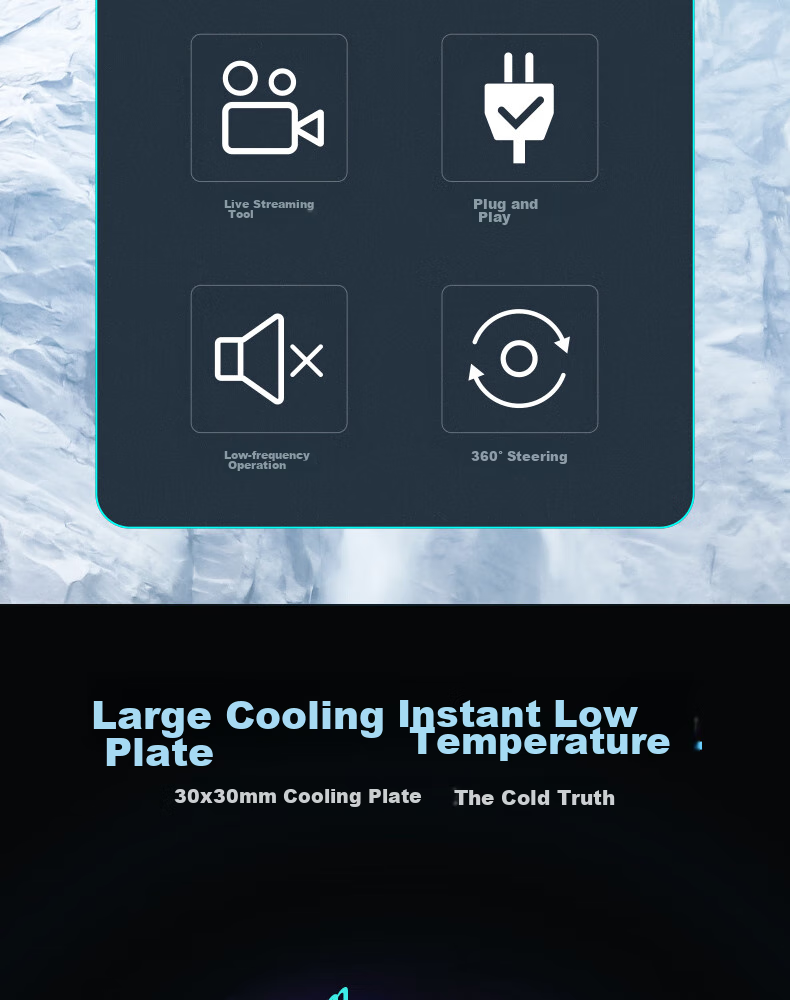 Maitai [1 Battery] Magnetic Phone Cooler, Rechargeable Semiconductor Cooling Fan for Live Streaming, Wireless Long-Lasting Cooling Device, Suitable for Tablets And Compatible with Apple And Black Shark Phones 3
