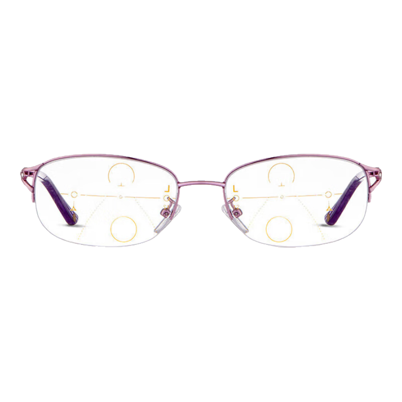SHOWBIZS Reading Glasses for Women with Blue Light Protection, Semi-Rimless Progressive Multifocal Glasses for Far, Middle And Near Vision 1906