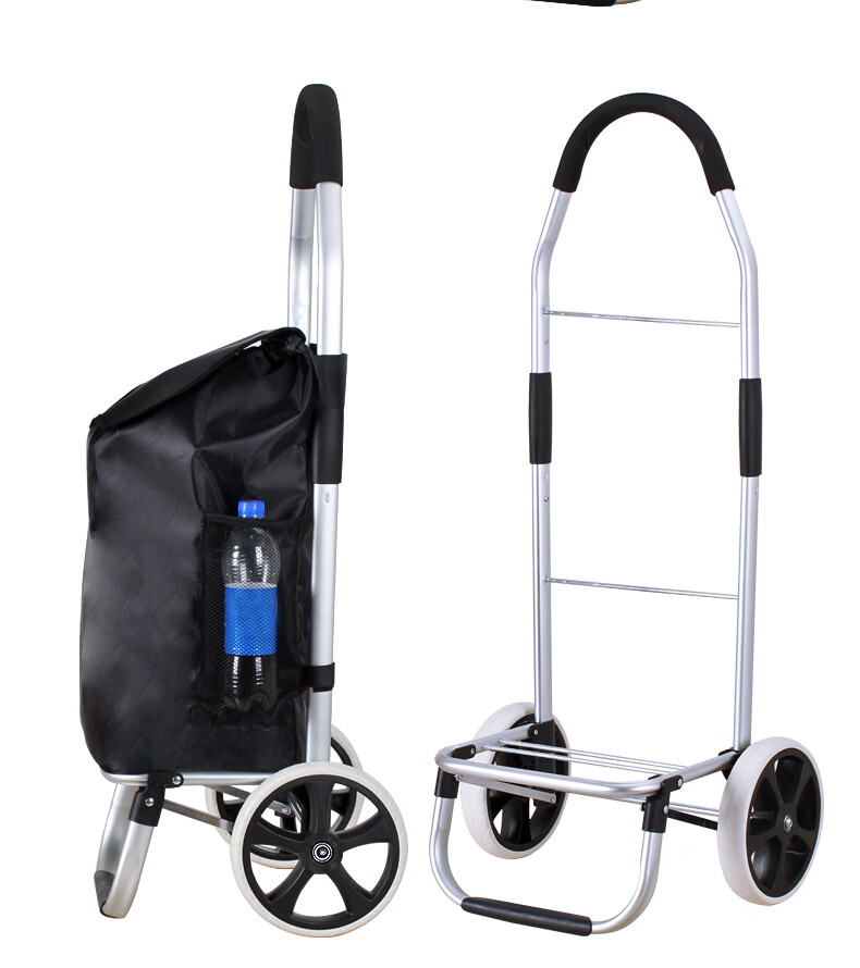 Shunhe Shopping Cart, Aluminum Alloy Trolley for Grocery Shopping, Foldable Small Cart, Portable Hand-Pulled Cart with 100 Jin (50 Kg) Load Capacity V50B 11