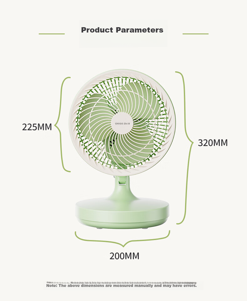 CHIGO Electric Fan/Table Fan/Small Fan/Desktop Fan Home Student Dormitory Office Quiet Energy-Saving Oscillating Small Fan 21