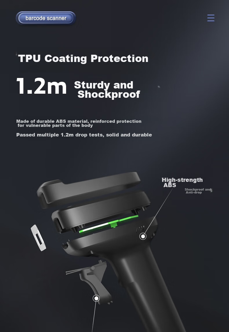 Deli Barcode Scanner, Wireless QR Code And Barcode Scanner, Supermarket Cashier Medical Insurance Payment Traceability Express Logistics Inquiry Spare Parts, 1.3 Million Pixels AA308 15
