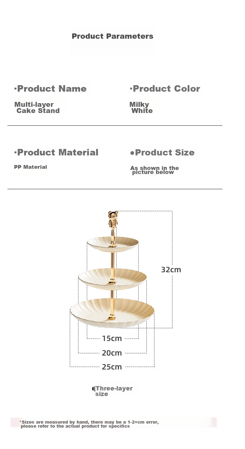 YIJUKE [3-Tier] Luxury Fruit Plate, Living Room Coffee Table Snack Tray, Candy Dish, Dried Fruit And Pastry Stand, Dessert Serving Tray 9