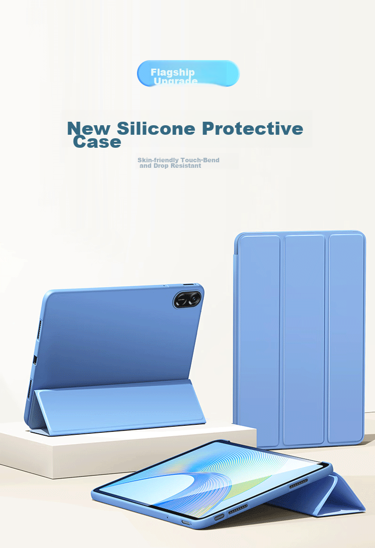 KPD KEEP PURSUING DREAMS, Suitable for Honor Tablet X8 Pro Case, 11.5-Inch Tablet Protective Cover, Ultra-Thin Full Coverage, Shockproof Leather Case, White Ice Blue 1