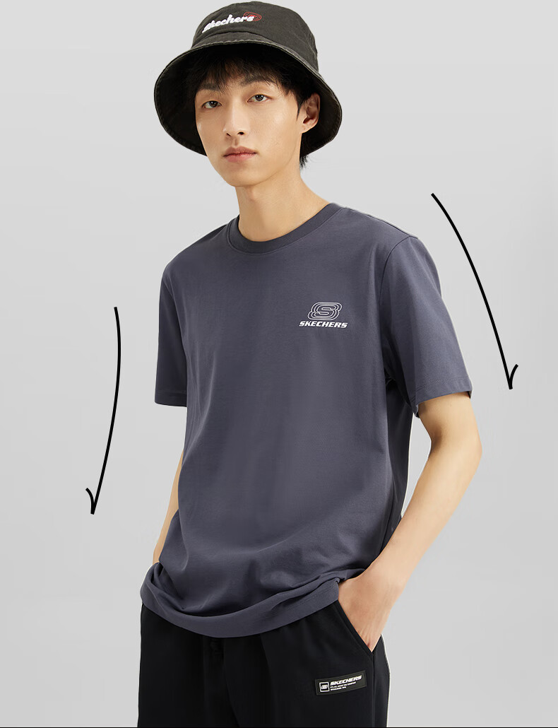 Skechers Summer Unisex Couple Matching Colorful Series Breathable Moisture-Wicking Quick-Drying Cool Short Sleeve T-Shirt L223U165 8