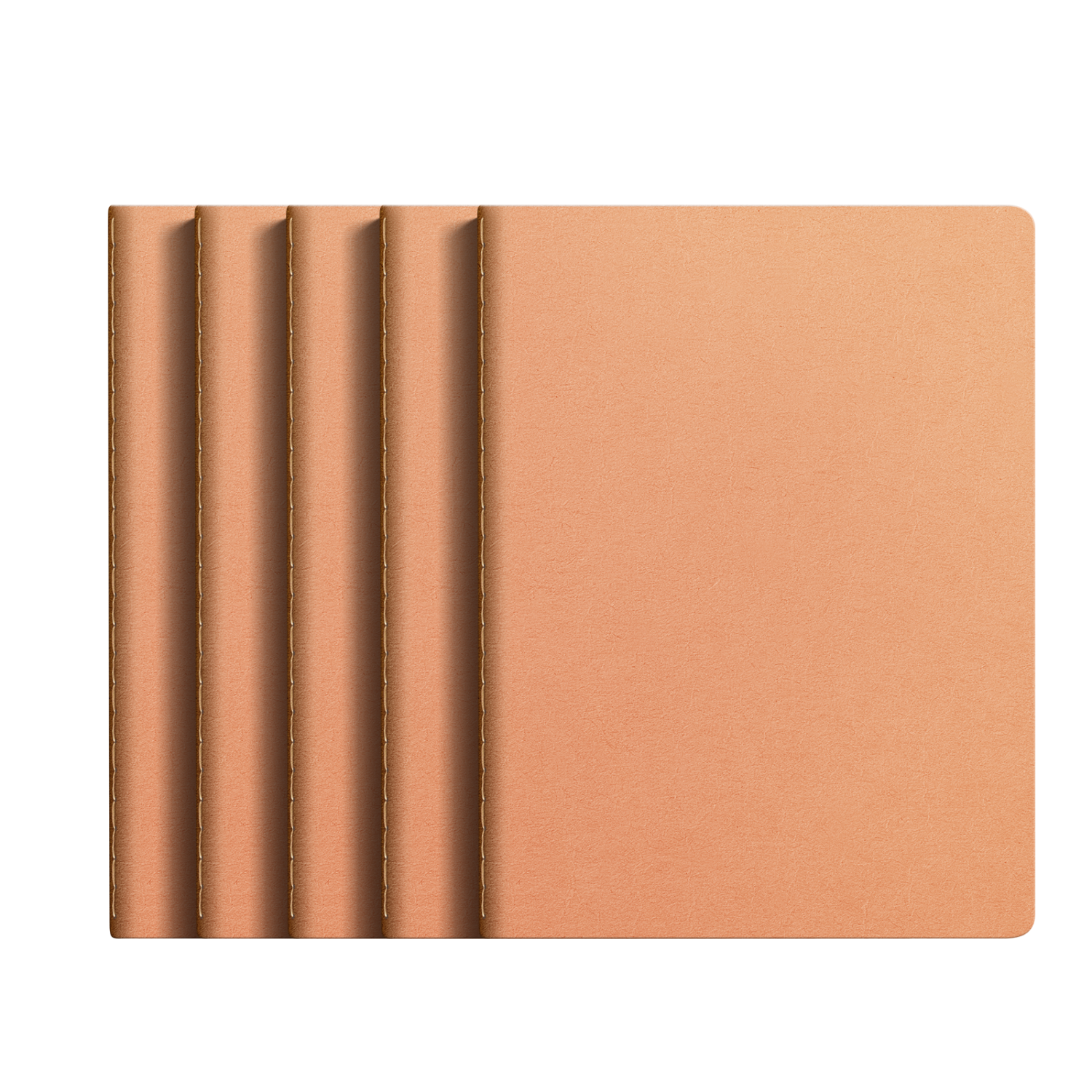 Mingyu A4 Notebook, Large Size, 16K Kraft Paper, Exercise Book with Ruled Lines, Thickened Stitching, Simple Office Style, Journal, Back-To Essential, 5 Books/360 Pages Total