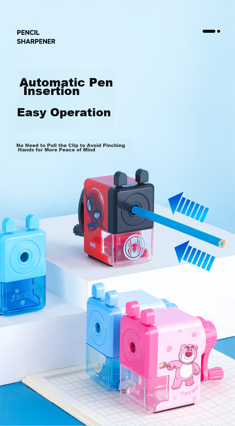 Disney Elementary School Pencil Sharpener, Simple Hand-Cranked Pencil Sharpener/Sharpener Blade/Sharpening Wheel, Portable Children's Pencil Sharpener Graduation Gift Elsa 5