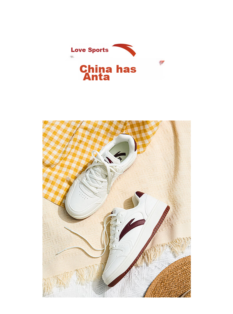 Anta Origin Year 2.0 Women's Thick-Soled Skate Shoes Casual White Sneakers Retro Trendy Height-Increasing Sports Shoes for Students Couples 2