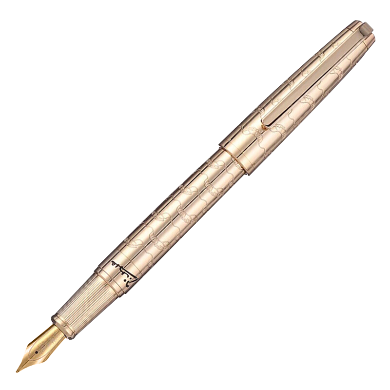 Pimio Fountain Pen And Ballpoint Pen, High-End Business Office Gift, Graduation Present for Men, Iridium Ink Pen Gift Box Set, Menghuang Boka Series 918 Gold Color