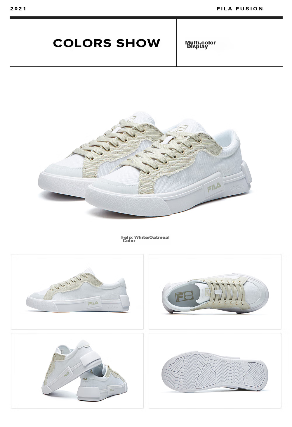 FILA FUSION POP Canvas Women's Sneakers Sports Casual Shoes 18