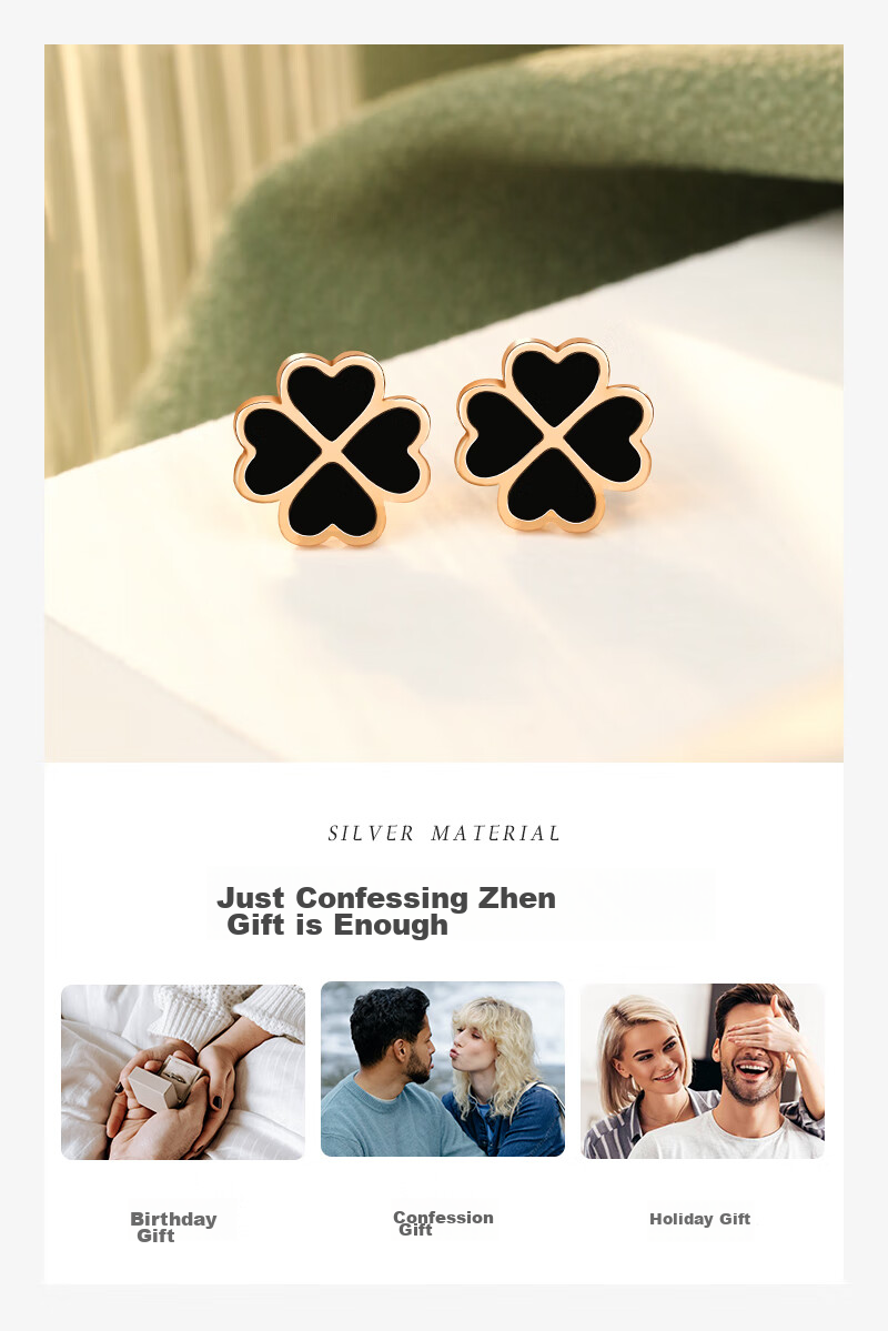 MANHE S925 Silver Four-Leaf Clover Stud Earrings for Women, New 2026 Style, Birthday Gift for Wife Or Girlfriend 6