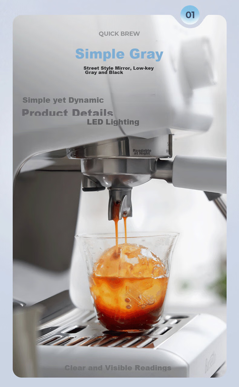 Barsetto [30-Day Price Protection] Italian Semi-Automatic Home Cold Brew Coffee Machine with Temperature Control, Pump Pressure Extraction, Detachable Design, Hot And Cold Dual Extraction, Compact All-In Grinder BAE-M2C White 4