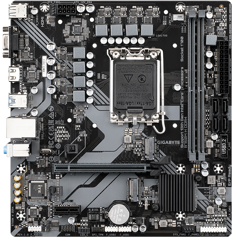 GIGABYTE B760M H DDR4 Supports CPU 13600KF 12600KF, Intel LGA 1700